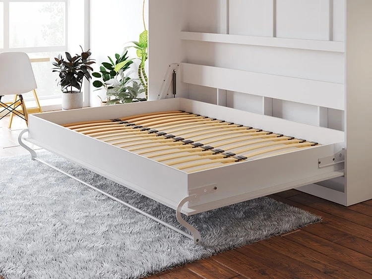 Cama Abatible 90x200 Horizontal (Profundidad standard de 45 cm) Antracita / Blanco Alto Brillo  picture 11