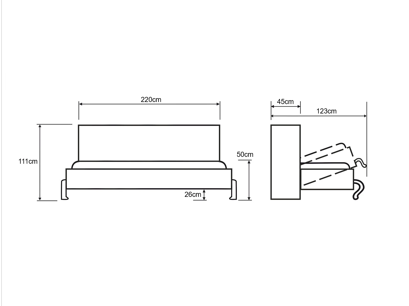 Cama Abatible 90x200 Horizontal (Profundidad standard de 45 cm) Roble Salvaje picture 11