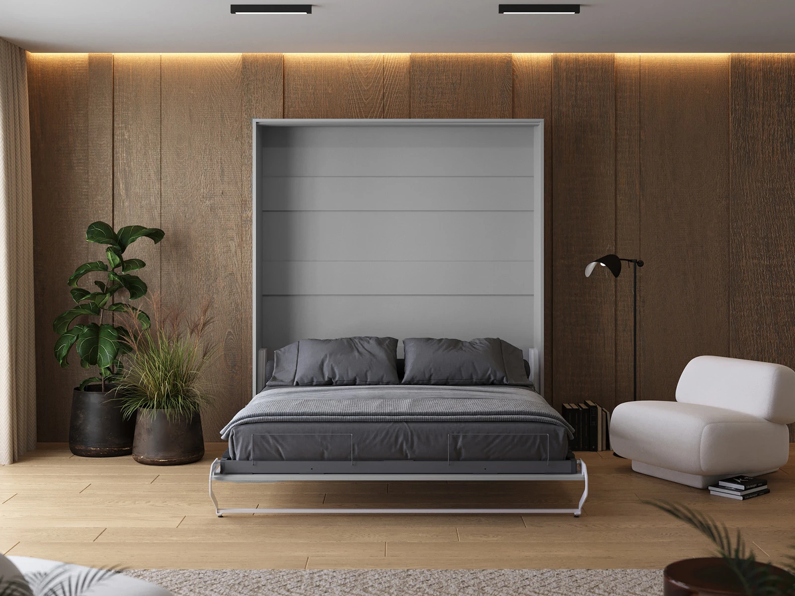 Cama Abatible 180x200 Vertical (M1) Gris Perla  picture 5