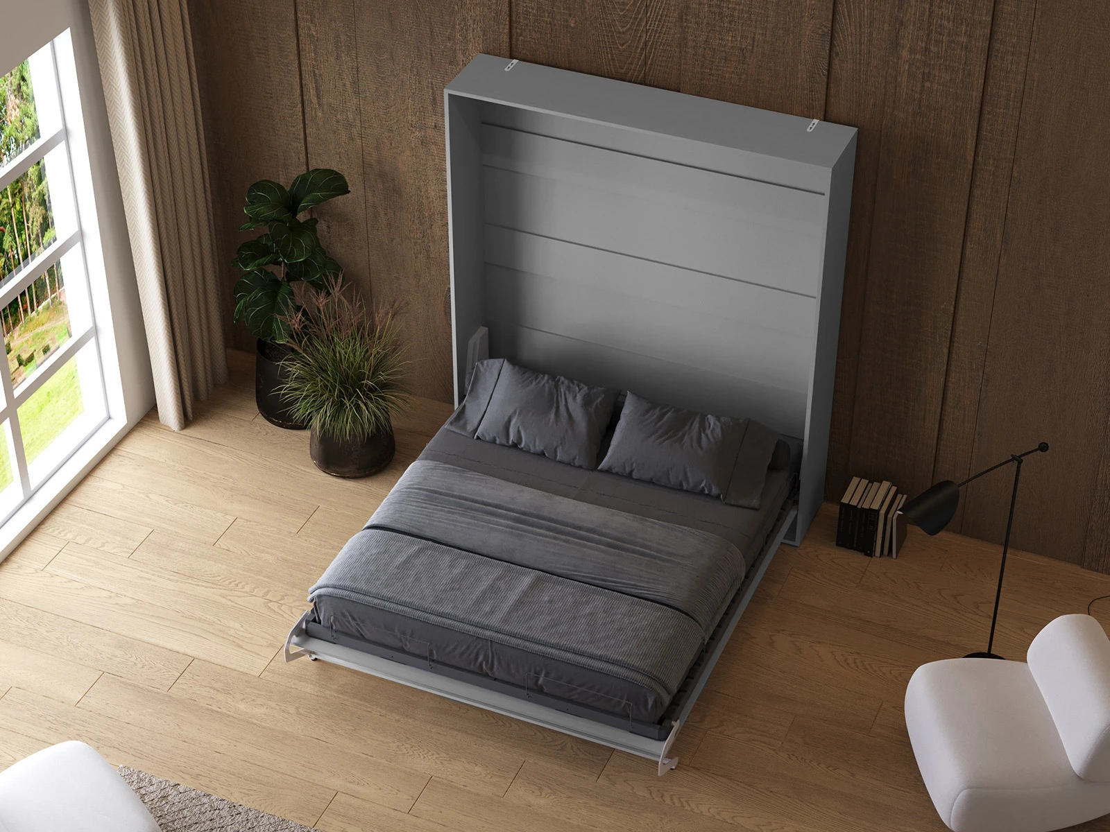 Cama Abatible 180x200 Vertical (M1) Gris Perla  picture 7