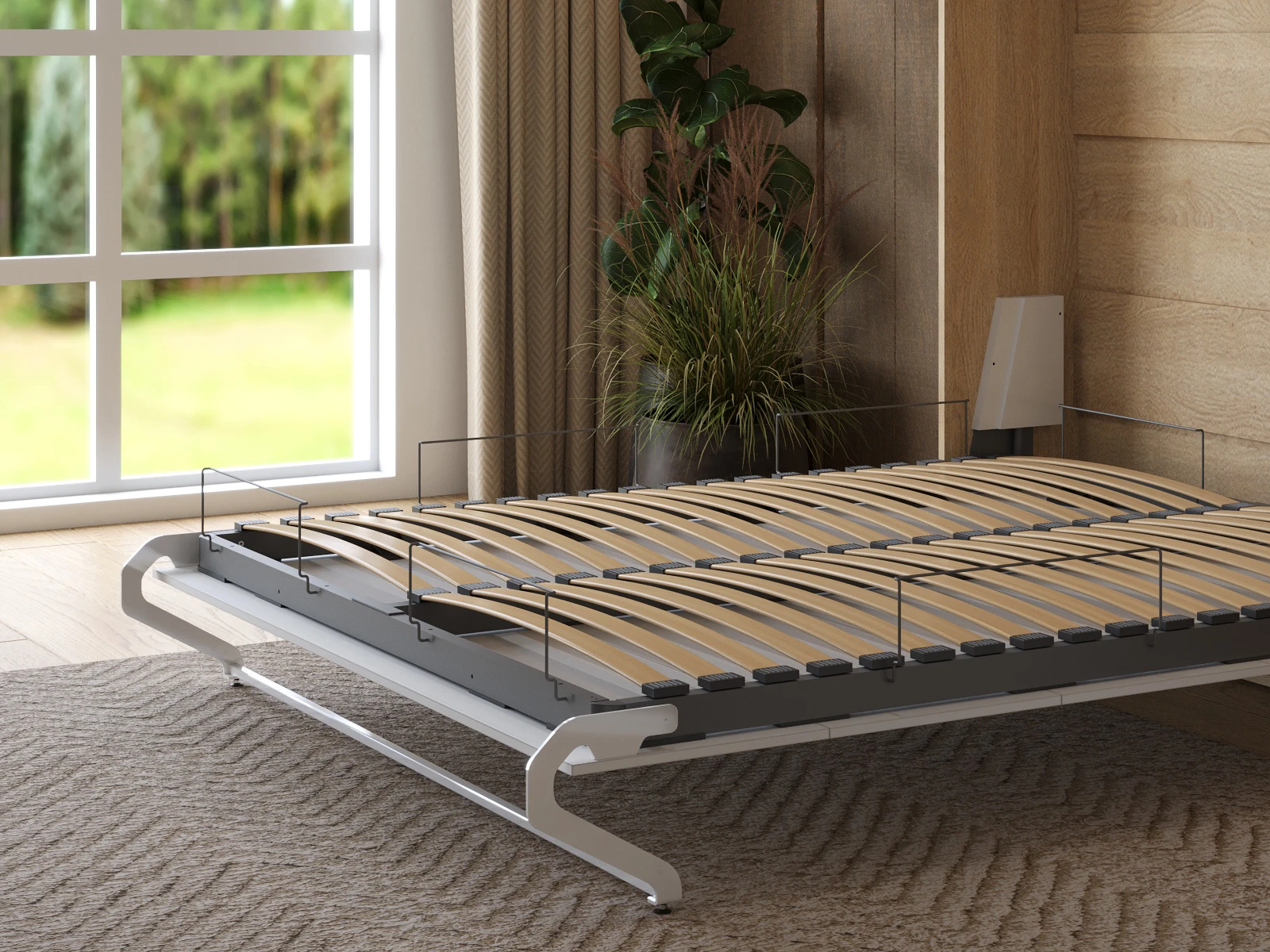 Cama Abatible 160x200 Vertical (M1 40 cm profundidad) Roble Kaiser / Blanco picture 12